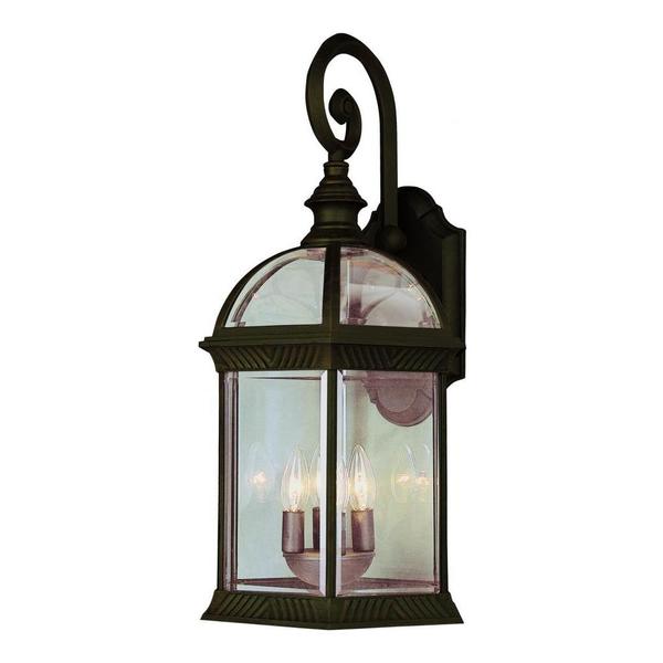 Trans Globe Four Light Rust Clear Pentagon Glass Roof Glass Wall Lantern 44182 RT